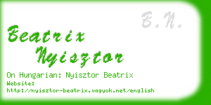 beatrix nyisztor business card